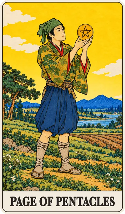 浮世絵のペンタクルのペイジ